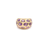 Amethysts 18 Carat Yellow Gold Band Ring
